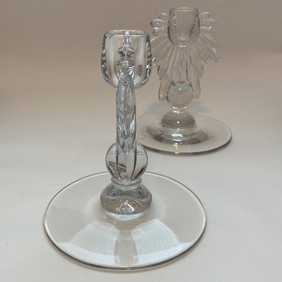 Teardrop Clear by New Martinsville Candle Holders - Picture 3 of 4